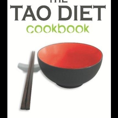 Capa do livro THE TAO DIET cookbook com pauzinhos e tigela preta com interior vermelho