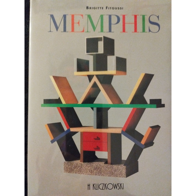 Capa de livro com título MEMPHIS, autor Brigitte Fitoussi, e ilustração geométrica colorida
