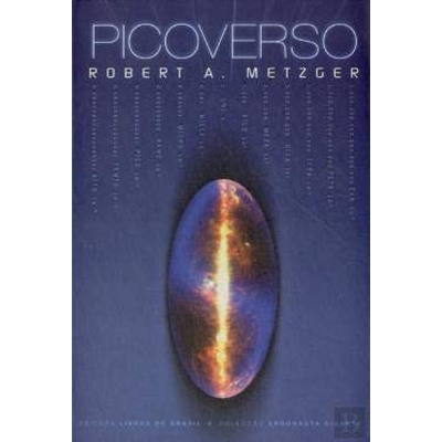 Capa de livro azul escura com título PICOVERSO e objeto oval luminoso