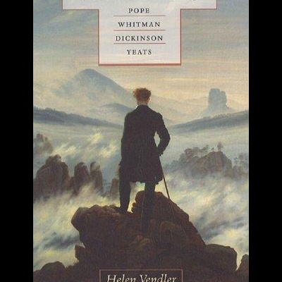 Capa de livro Poets Thinking com homem de costas numa rocha e névoa