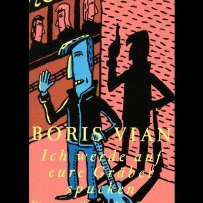 Capa de livro com ilustração de personagem azul e sombra numa parede cor-de-rosa