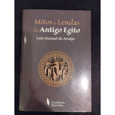 Capa de livro Mitos e Lendas do Antigo Egito com ilustração e texto