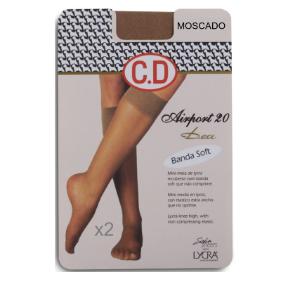 Embalagem de mini-meias bege moscado com banda soft