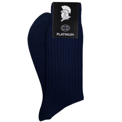 Par de meias azul-escuro com etiqueta preta C.D PLATINUM