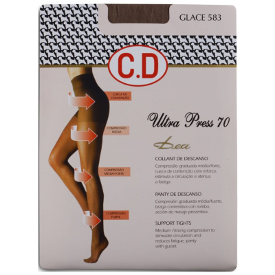 Embalagem de collant de descanso com compressão graduada, cor bege