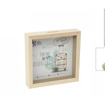 Coletor de moedas de madeira para poupar