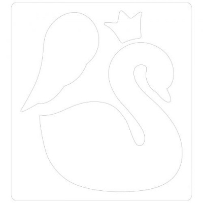 Moldes de corte formato cisne com coroa e asa em branco