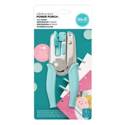 Perfurador CROP-A-DILE POWER PUNCH com punhos azuis e estrutura metálica