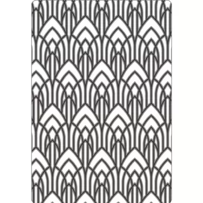 Papel de parede padrão geométrico preto e branco com arcos sobrepostos