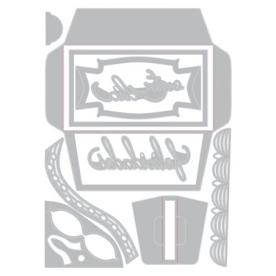 Moldes de corte metálicos prateados para artesanato sobre fundo branco