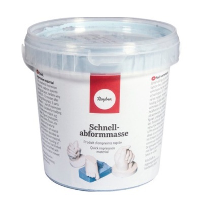 Recipiente de plastic branco com tampa transparente e etiqueta da massa de impressão rápida Rayher