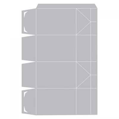 Modelo de corte e vinco para caixa de papel/cartão cinza