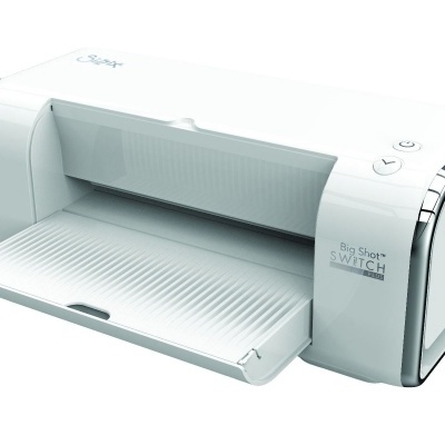 Máquina de corte branca Big Shot SWITCH com tampa frontal aberta