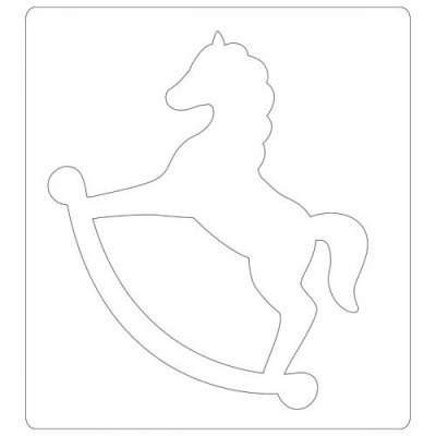 Desenho linha cavalo baloiço branco fundo branco