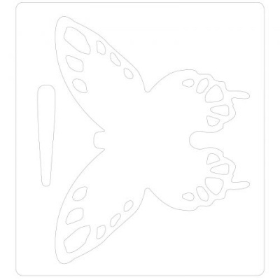 Molde de borboleta branca com detalhes recortados