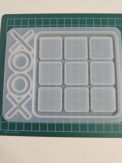 Moldes transparentes de silicone para jogo da velha com nove quadrados e símbolos X e O
