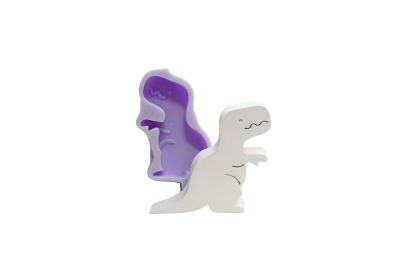 Molde de silicone de dinossauro branco e roxo