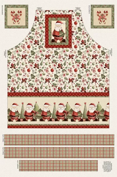 Pano de tecido natalício com padrão para corte e costura