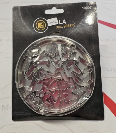 Pacote de moldes metálicos em forma de letras do alfabeto para hobby