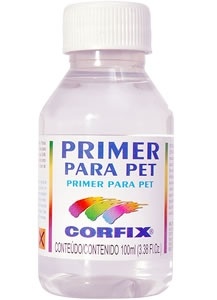 Frasco plástico transparente com rótulo para Primer para Pet Corfix