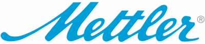 Logótipo da Mettler em azul claro com fundo branco
