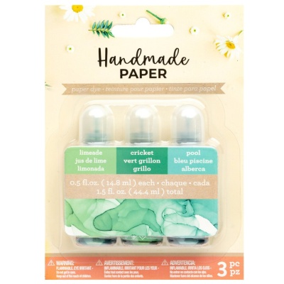 Conjunto de 3 frascos de tinta para papel em embalagem decorada com flores brancas