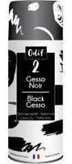 Spray de gesso negro Odif preto e branco em embalagem cilíndrica