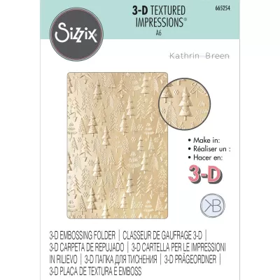 Embossing folder Sizzix 3-D Textured Impressions com padrão de árvores em relevo