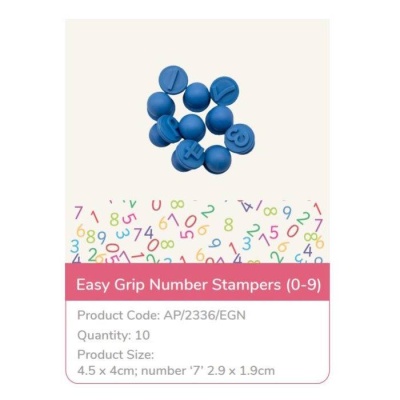 Carimbos numéricos azuis com aderência fácil agrupados em círculo