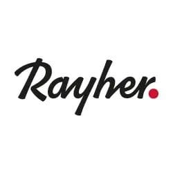 Logótipo da marca Rayher em texto preto com ponto vermelho