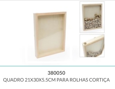 Quadro de madeira para rolhas de cortiça com frente em vidro