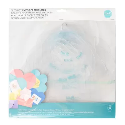 Pacote de templates especiais para envelopes com formas coloridas e gancho metálico