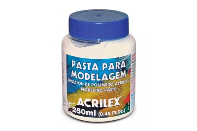 Frasco de pasta para modelagem Acrilex 250ml com tampa azul