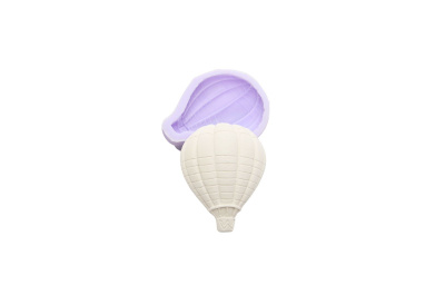 Forma de silicone lilás e molde branco em forma de balão de ar quente