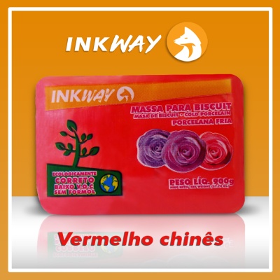 Embalagem de massa para biscuit INKWAY vermelho chinês em porcelana fria