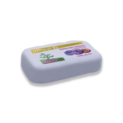 Selo Inkway para carimbos em caixa branca com etiqueta colorida