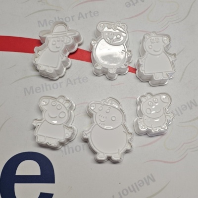 moldes de biscoitos de personagens de desenho animado em plástico branco