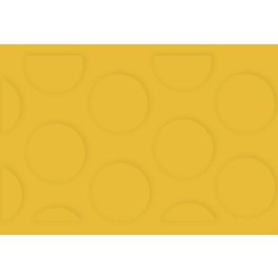 Padrão de círculos e semi-círculos em relevo sobre fundo amarelo