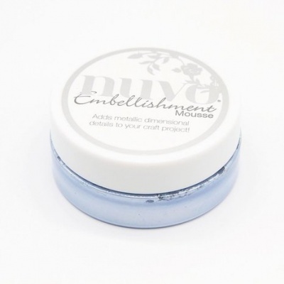 Frasco pequeno de Embellishment Mousse para artesanato, brand DIY, azul e branco