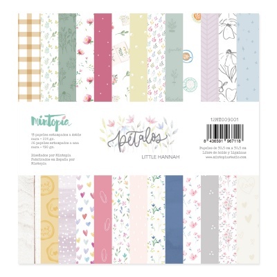 Conjunto de papéis decorativos coloridos com motivos florais e padrões variados