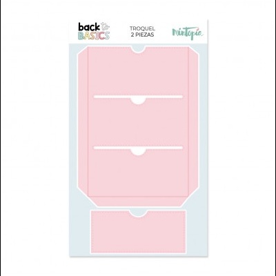 Troquel para papel rosa em embalagem com texto back BASICS TROQUEL 2 PIEZAS Nútape