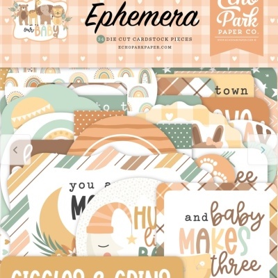 Conjunto de peças de recortes em papel cartão Giggles & Grins com temas de bebé e arco-íris