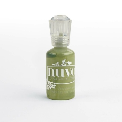 Frasco verde de tinta Nuvo Crystal Drops com tampa transparente