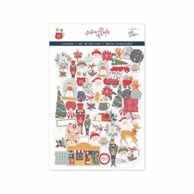 Conjunto de die cuts com figuras de Natal coloridas e recortadas