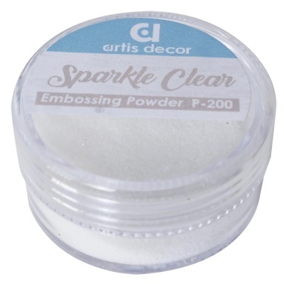Pó para embossing branco com brilho em frasco transparente