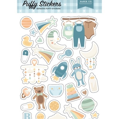 Autocolantes em relevo para bebés com várias figuras e texto adesivo baby boy