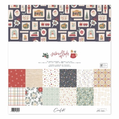 Papéis decorativos natalícios com vários padrões coloridos