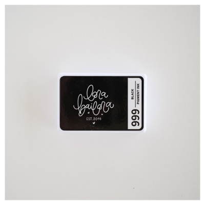 Almofada de tinta preta para carimbos com etiqueta Laura Bailora