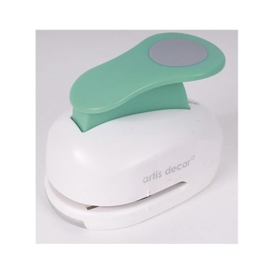 Perfurador de papel branco com alavanca verde