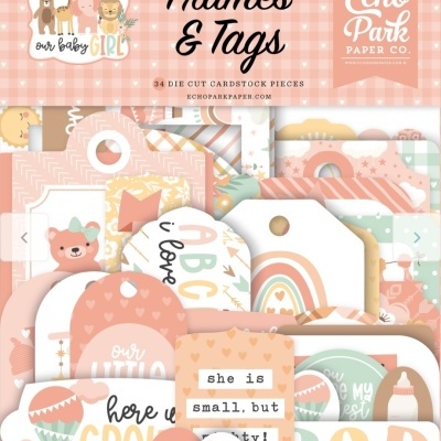 Pacote de molduras e etiquetas coloridas para bebé